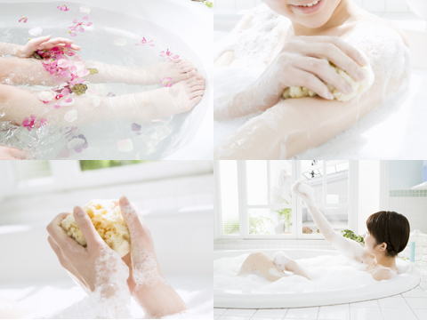 天然海綿スポンジは、半身浴・バブルバス（泡風呂）にも最適です